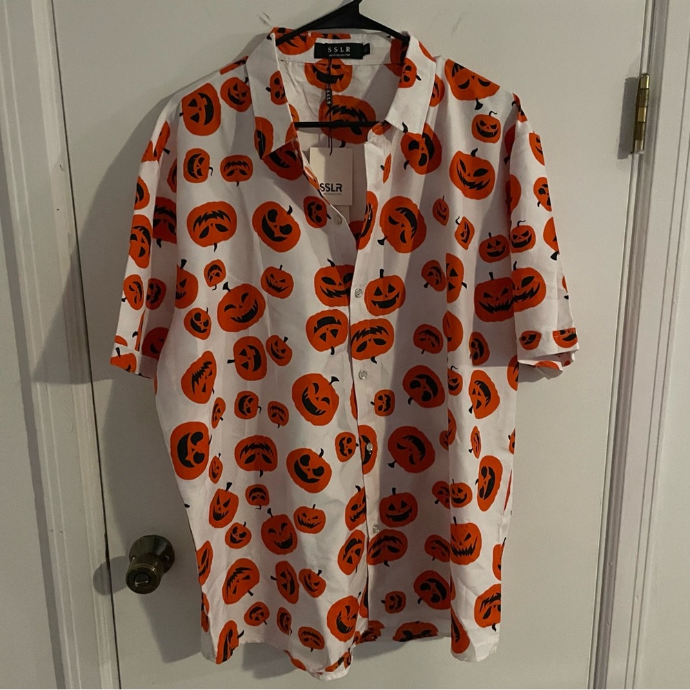 Men's Halloween Pumpkin Shirt